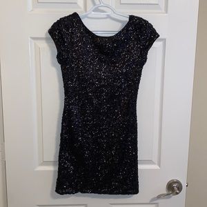 Black Sequin Mini Dress